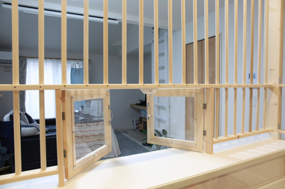 ★ 猫の侵入防止柵「猫柵」カウンターキッチン用・扉は引き戸！★ 