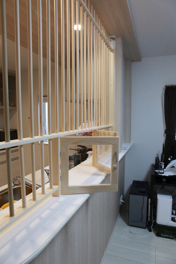 ★ 猫の侵入防止柵「猫柵」カウンターキッチン用・扉は引き戸！★ 