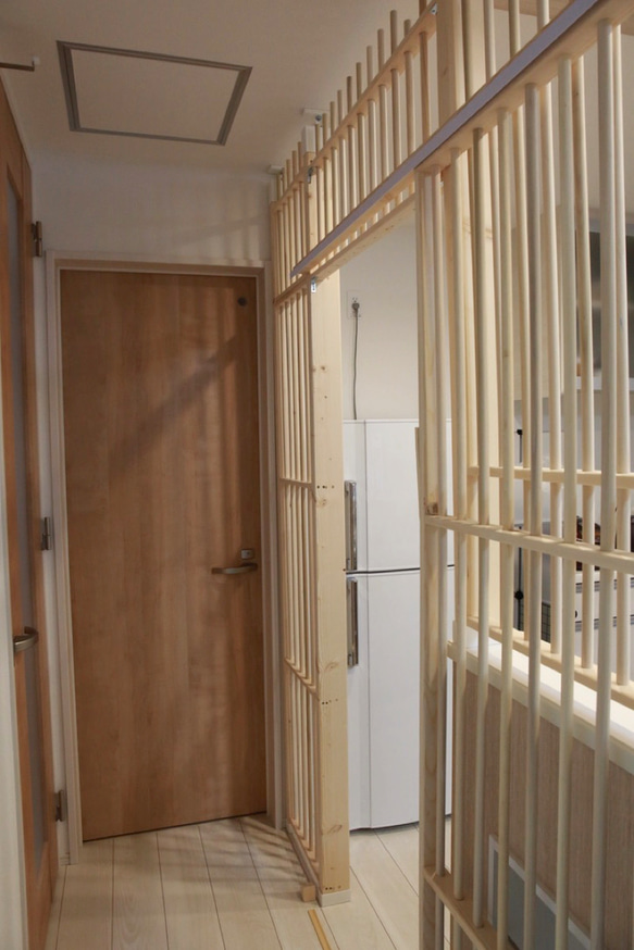 ★ 猫の侵入防止柵「猫柵」カウンターキッチン用・扉は引き戸！★ 