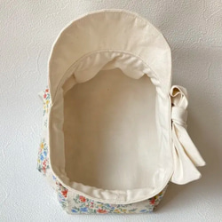 ベビーキッズの帽子　ナチュラル小花ブーケ　白いリボンのキャスケット（こどもサイズ） 7枚目の画像