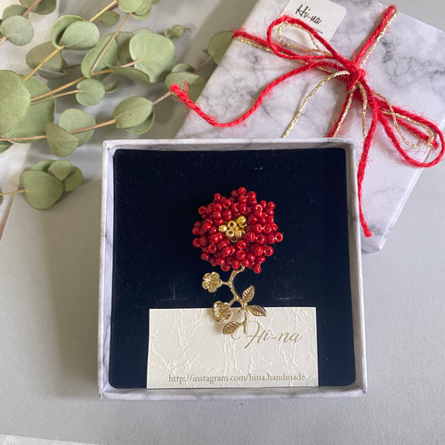 赤い花形ブローチ　Vintage poinsettia brooch Vintage EISENBERG Signed Christmas Poinsettia Red Flower