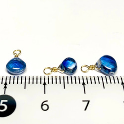 【天然石チャーム】宝石質カイヤナイト 14kgf/Silver925　マロン形　１個　ハンドメイド素材 5枚目の画像