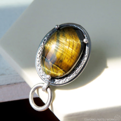 タイガーアイ ブローチ / Tiger Eye Brooch 2枚目の画像