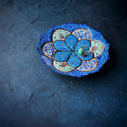 ペルシャのエナメル皿　ジュエリートレイ　飾り皿　Φ10ｃｍ【ミーナーカーリー020】 8枚目の画像