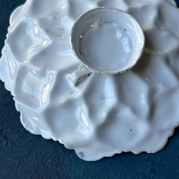 ペルシャのエナメル皿　ジュエリートレイ　飾り皿　Φ11ｃｍ【ミーナーカーリー024】 4枚目の画像