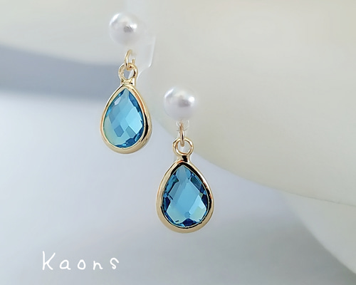 イヤリング 揺れる クリスタル ドロップ イヤリング パールイヤリング