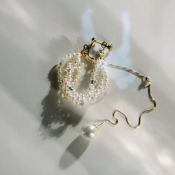 Snow & Frost Threader Earrings 堆雪珍珠耳飾 第4張的照片