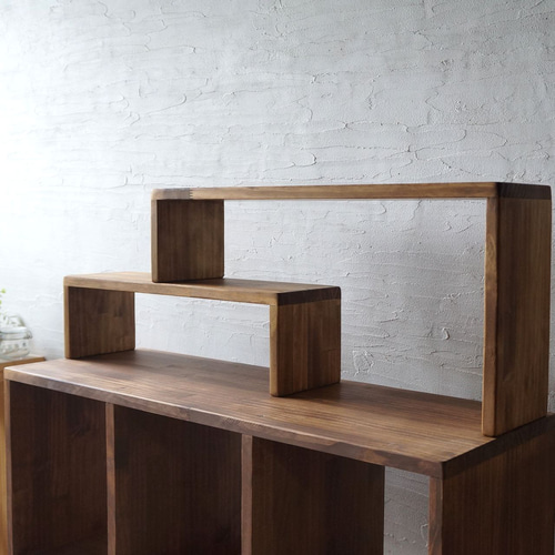 互い違い 可動式スリム収納 収納棚 カウンターキッチン 観葉植物