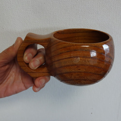 古欅の一木彫りコーヒーカップ 3枚目の画像