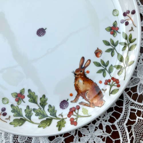 フランシュリッペ　デッドストック陶器　おはよう柄　うさぎ　プレート　皿　新品 フランシュリッペ デッドストック陶器 おはよう柄 うさぎ プレート 皿