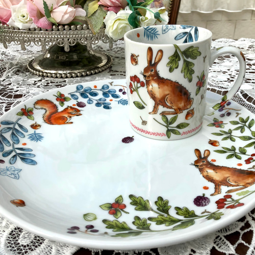 アンジュール　うさぎ　グラタン皿　リス　3点セット　食器　磁器　日本製 アンジュール うさぎ グラタン皿 リス 3点セット 食器 磁器 日本製