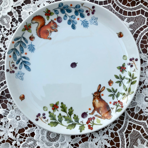 ハンドメイド ウサギの陶器皿 見にくかっ 陶芸