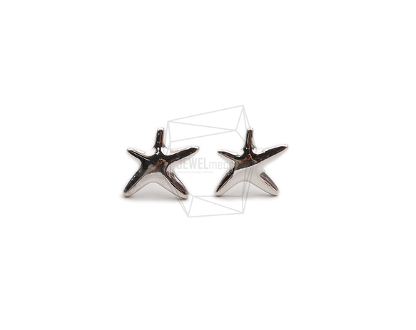 ERG-2345-R【2個入り】ヒトデピアス,starfish Ear Post/ 14mm x 16.6mm 1枚目の画像