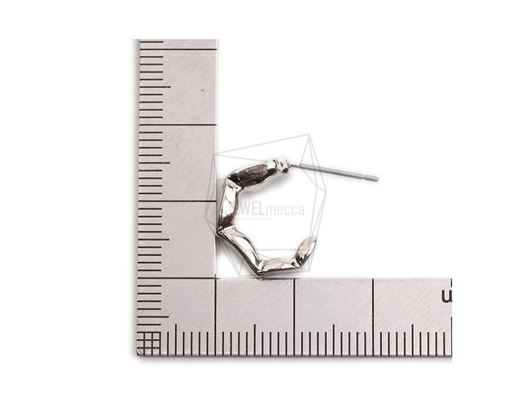 ERG-2348-R【2枚】圓耳環,圓柱耳環/11.2mm X 14.6mm 第5張的照片