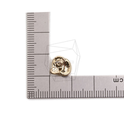 ERG-2349-G【2 件】圈形耳環/圈形柱式耳環/9.6mm X 9.8mm 第5張的照片