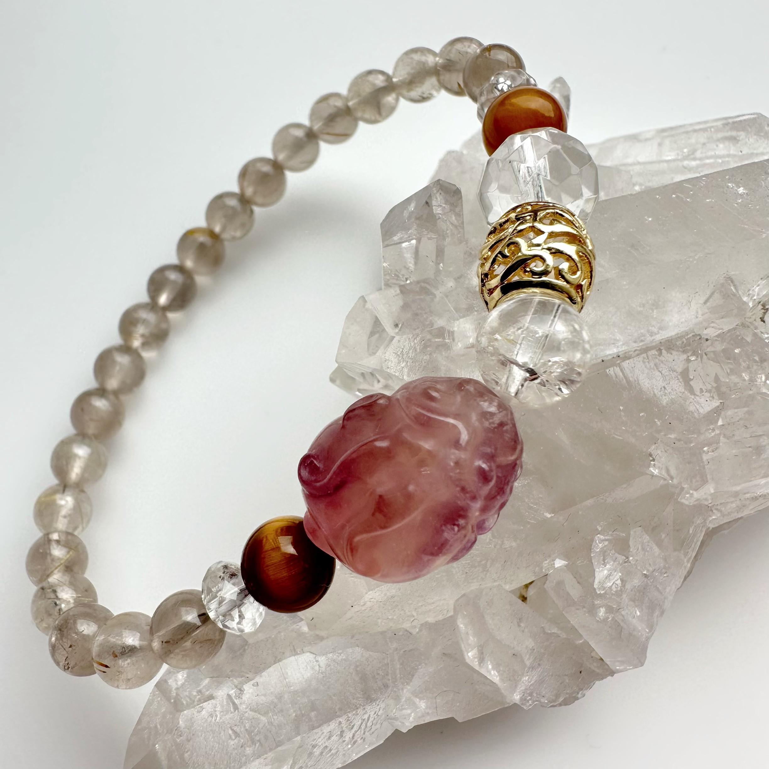 ガーデンクォーツ レア ガーデン お守り クォーツ 龍亀 ロングイ スモーキー