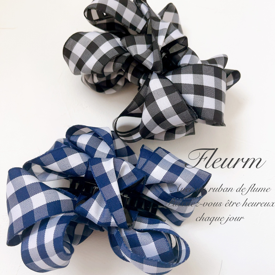 ハンドメイド♡♡ファーバンスクリップ♡Fancy赤ギンガム 400195b357387a7ca7b1d08d05787d