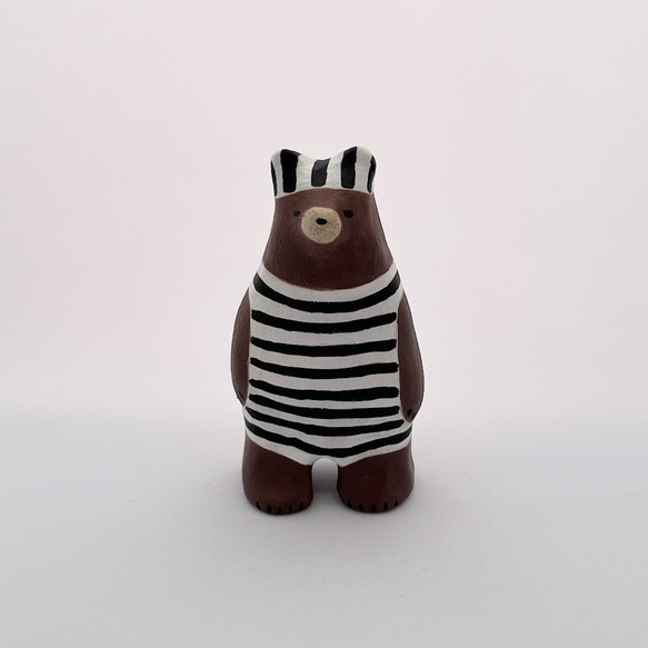 しましま水着を着たクマの置物 立体・オブジェ KATAKATA COBAJI 通販