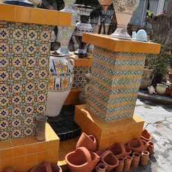 チュニジアタイル枚セット　曼荼羅のような模様のタイル　ガルビ0786 4枚目の画像