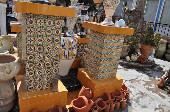 チュニジアタイル枚セット　曼荼羅のような模様のタイル　ガルビ0786 4枚目の画像