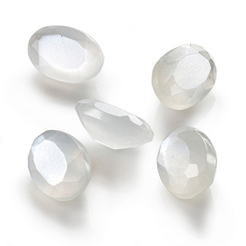 2粒売り 宝石質ホワイトムーンストーンAAA オーバルファセットカット6 