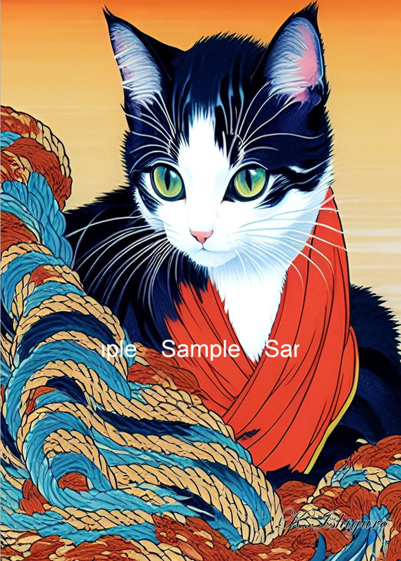 猫(新浮世絵画)A4 №s-556 イラスト shizennokaze 通販 15677387 猫(新浮世絵画)A4 №s-556 イラスト shizennokaze 通販 15677387