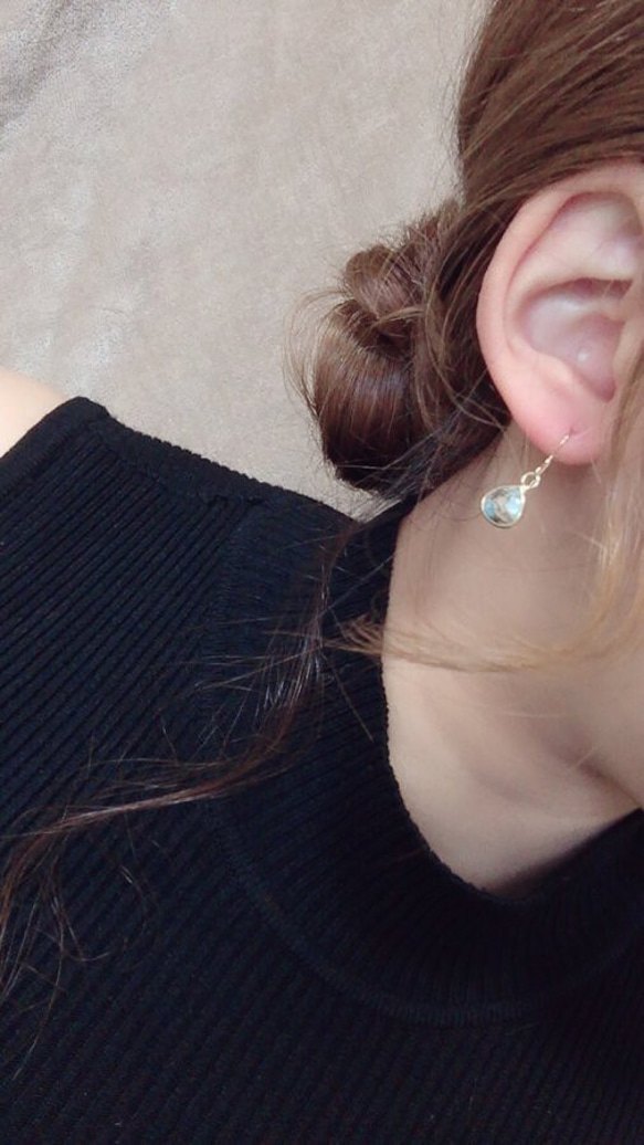 コッパーアマゾナイトmarron pierce/earring 3枚目の画像