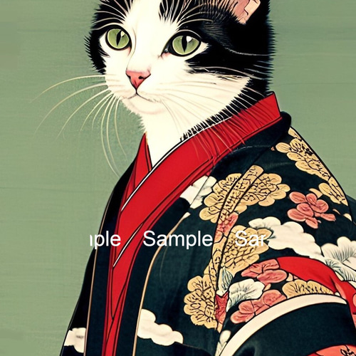猫(新浮世絵画)A4 №s-867 絵画 shizennokaze 通販 15677405