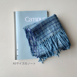 藍染め ストール 手織り シルク インディゴブルー 草木染め ミニスカーフ 17枚目の画像