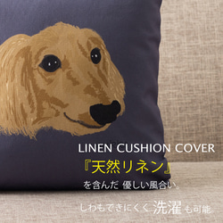 Jubilee ペットクッションカバー コットンリネン ミニチュアダックス jubileecushionNUKKO006 2枚目の画像