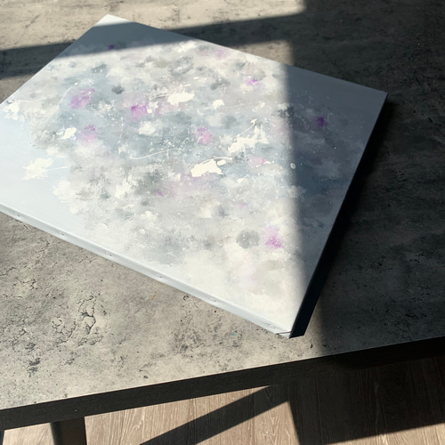 桜雨 現代アート 45.5×38㎝ 大きめ テクスチャーアート モダン