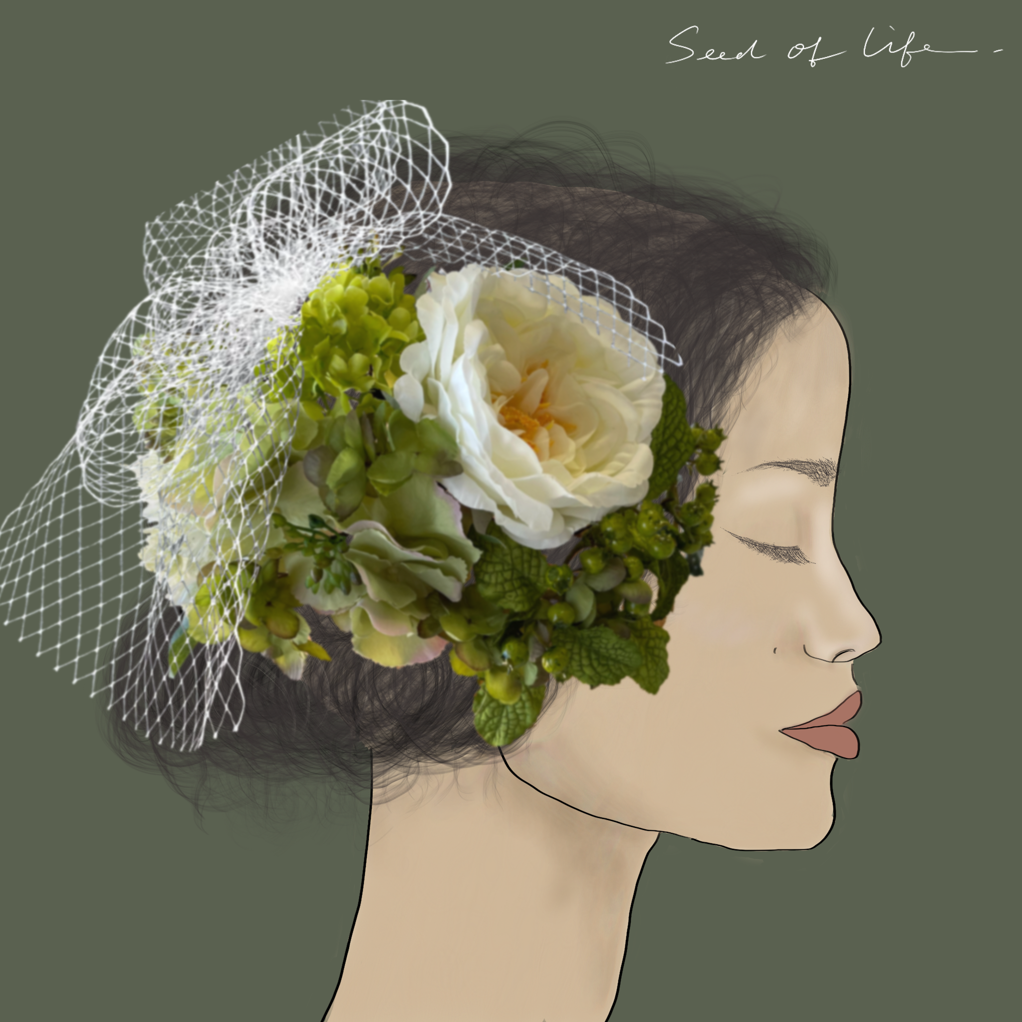 ❁Head Dress❁フレッシュグリーンの爽やかなヘッドドレス【50330】