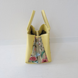 プリモ ハンドバッグ ミモザ イエロー 刺繍 チュール レース 花柄 11枚目の画像