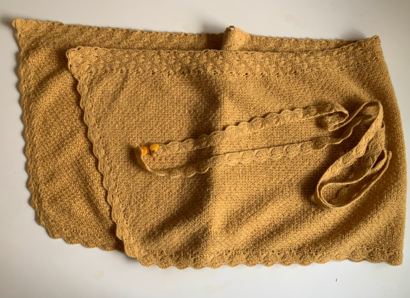 ミモザのショール、ときどき巻きスカート、つまりはお気に召すままニット(サスペンダーを添えて) 11枚目の画像