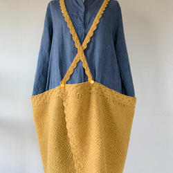 ミモザのショール、ときどき巻きスカート、つまりはお気に召すままニット(サスペンダーを添えて) 3枚目の画像