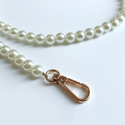 大粒パール ショートパール ロングパール 2連 ショルダーストラップ