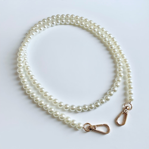 【正規店完売品】stringting☆ カラフルビーズ×大粒パール　ストラップ 大粒パール ショートパール ロングパール 2連 ショルダーストラップ