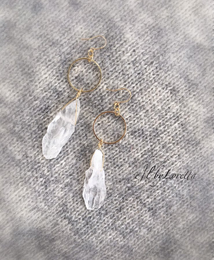 K10 水晶 ruff rock hoop pierce　ピアス　イアリング