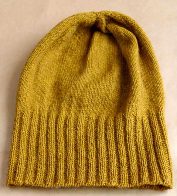 NZポッサム・メリノ・シルク　薄くて軽いシンプルメリヤス帽　ブロンズ 7枚目の画像