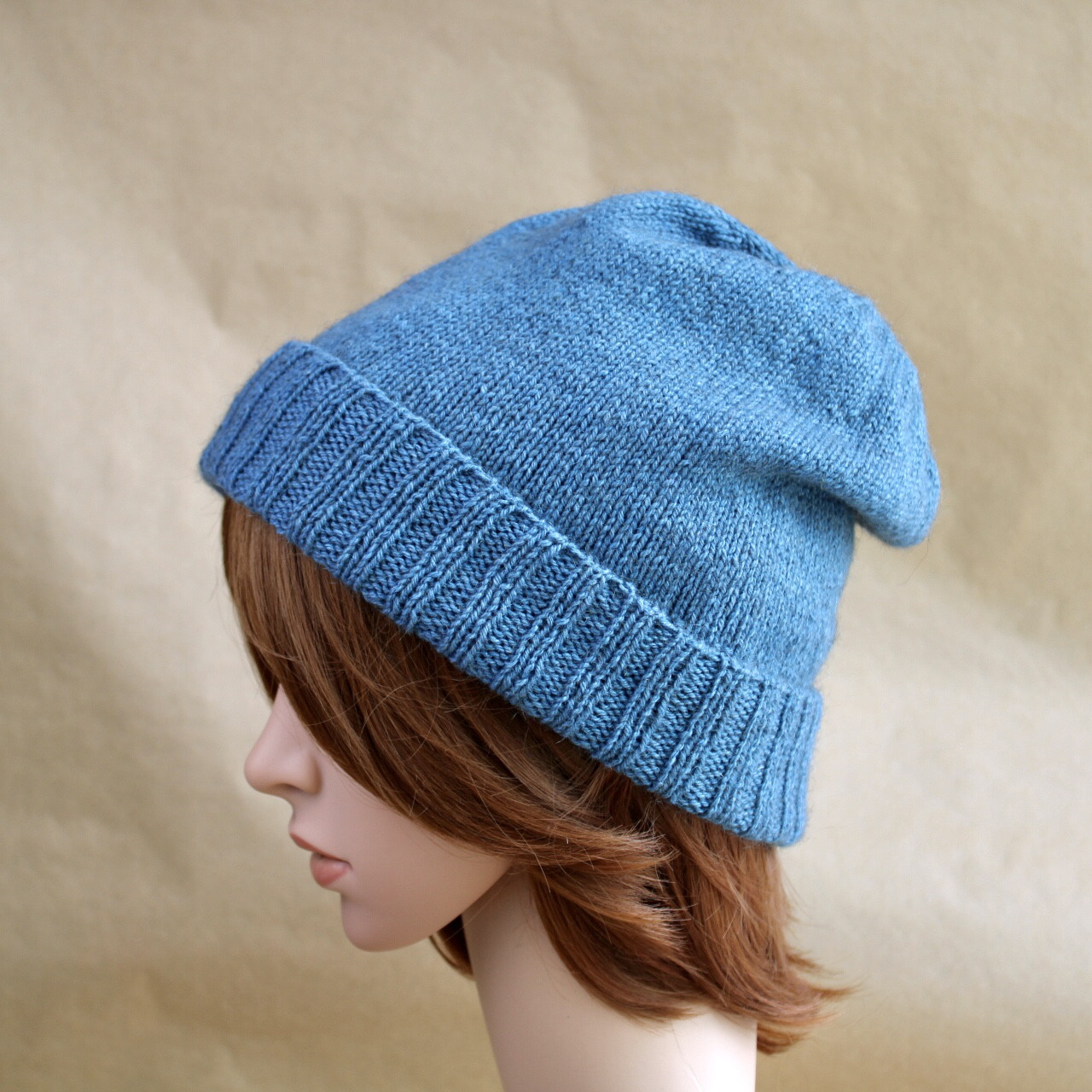 NZポッサム・メリノ・シルク　薄くて軽いシンプルメリヤス帽　レイク