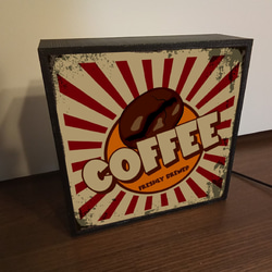 コーヒー 珈琲 BAR コーヒー豆 喫茶 カフェ レトロ ミニチュア ランプ 看板 置物 アメリカン雑貨 ライトBOX 4枚目の画像