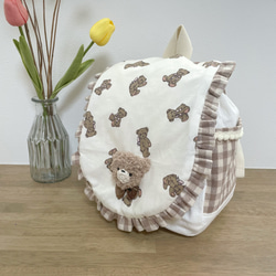 くまちゃん刺繍のキッズベレー帽 くすみカラー 帽子(ベビー