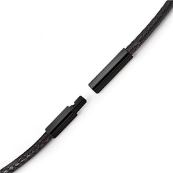 ネックレス ロープ ワックス ロープ ガン ブラック ライス バックル ロープの太さ: 1.5mm チェーン バックル: 2.5 2枚目の画像