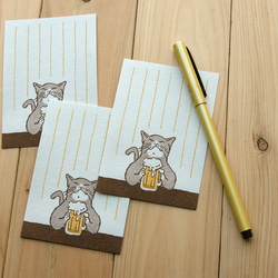 ひとことせん（猫がビール）25枚入 3枚目の画像