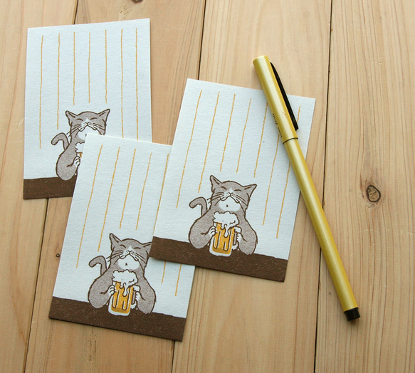 ひとことせん（猫がビール）25枚入 3枚目の画像