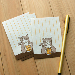 ひとことせん（猫がビール）25枚入 1枚目の画像