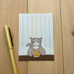 ひとことせん（猫がビール）25枚入 2枚目の画像