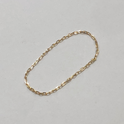 K18 0.8ミリ幅 カットアズキ チェーンリング 18金 イエローゴールド