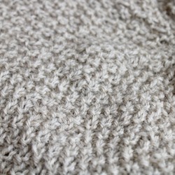 NZポッサム・メリノ・アルパカ　かのこ編みのベレー帽　ナチュラルホワイト 6枚目の画像