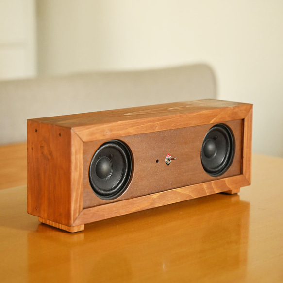木製　オーディオ　ステレオ　スマホスピーカー　直径80mm　Bluetooth　接続　木のやさしい音質 7枚目の画像